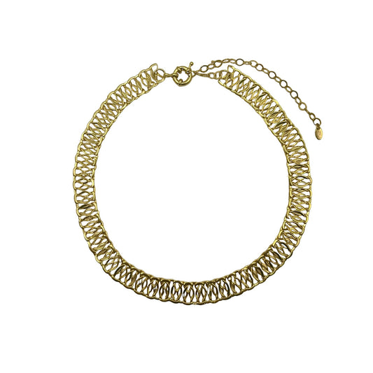 Colar Choker Trama Elos Dourado