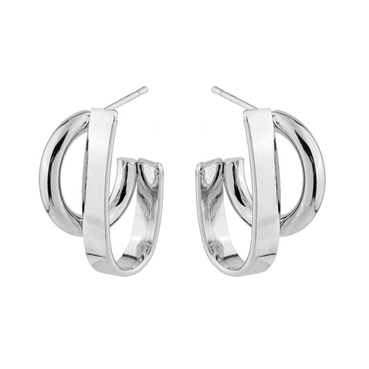 Brinco Argolas Duplas Dourado/Prateado