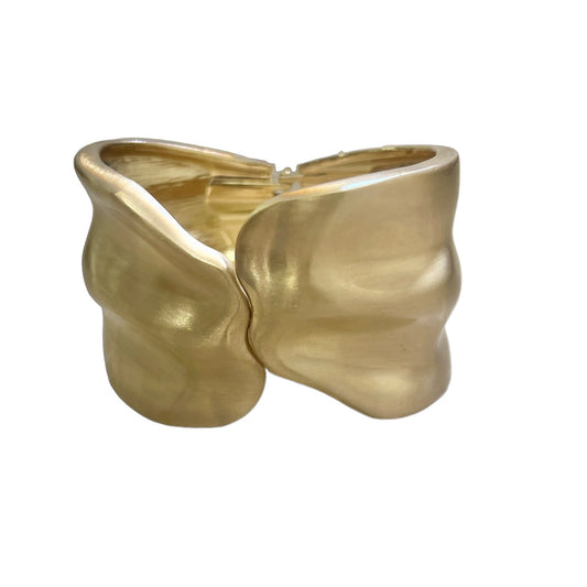 Pulseira Maxi Bracelete Acetinado Dourado