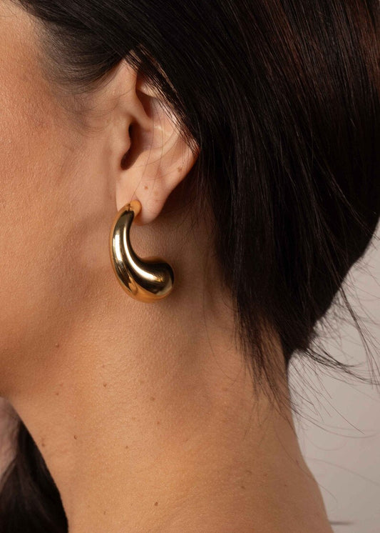 Brinco Argola Gota Lisa Dourada