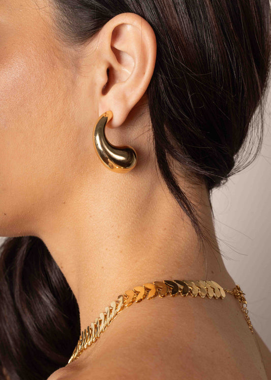 Brinco Argola Gota Lisa Dourada