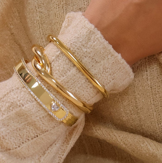 Pulseira Bracelete Enlace Dourado