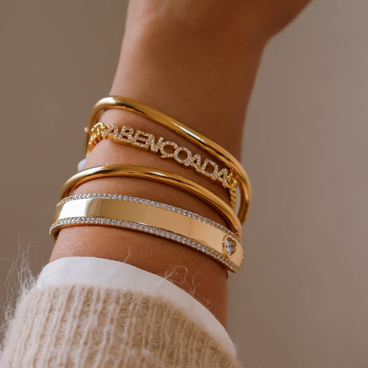 Pulseira Cravejada Abençoada Dourada