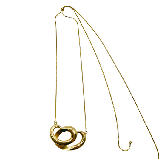 Colar Regulável Maxi Pingente Enrolado Dourado