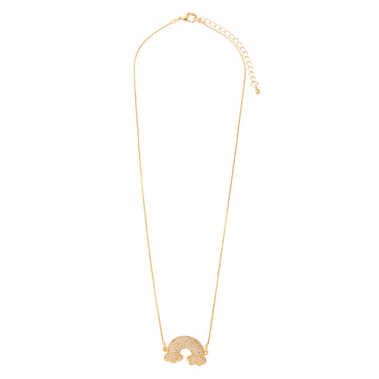 Colar Arco-Íris Cravejado Dourado