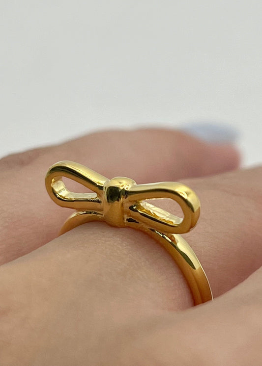 Anel Laço Liso Dourado