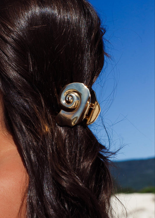 Piranha de Cabelo Média Caracol Dourado