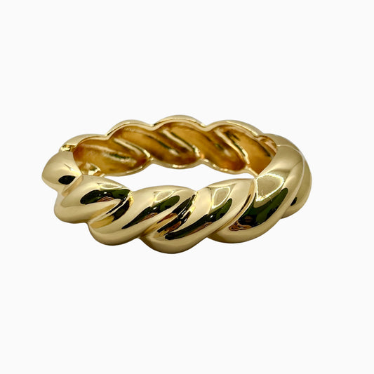 Pulseira Bracelete Torcido Dourado
