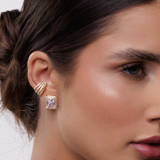 Piercing Linhas e Esferas Dourado