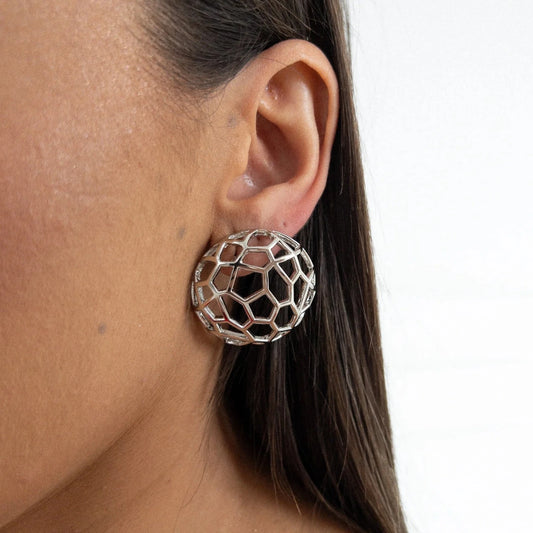 Brinco Redondo Vazado Prateado