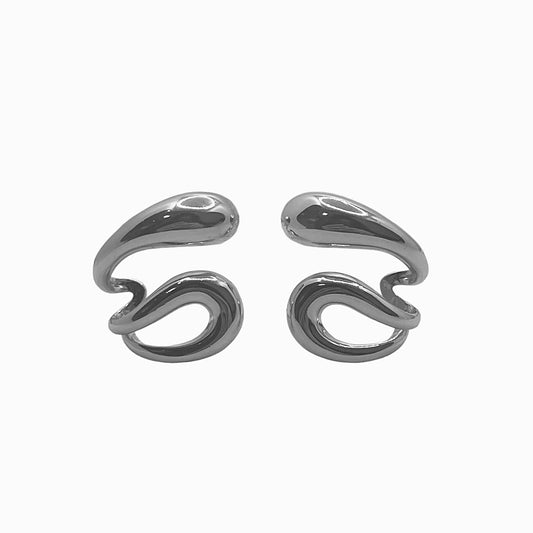 Brinco Ear Cuff Gotas Lisas Dourado/Prateado