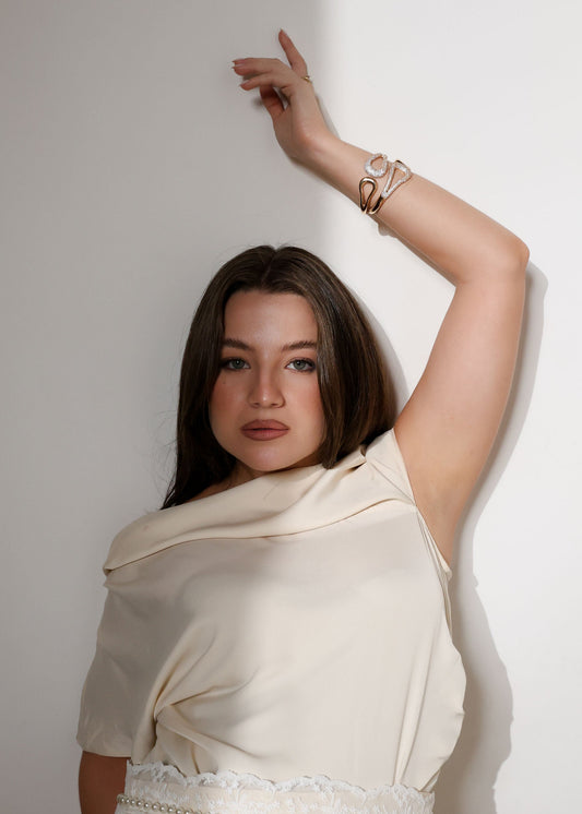 Bracelete Dourado Gota Dupla