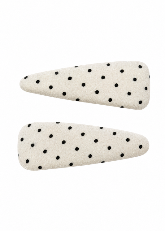 Dupla de Presilhas Poa e Textura Off White