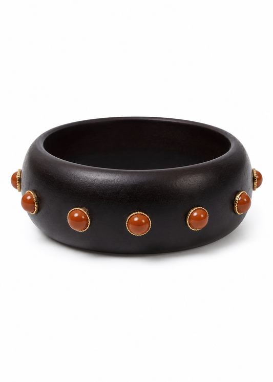Bracelete Madeira com Pedras