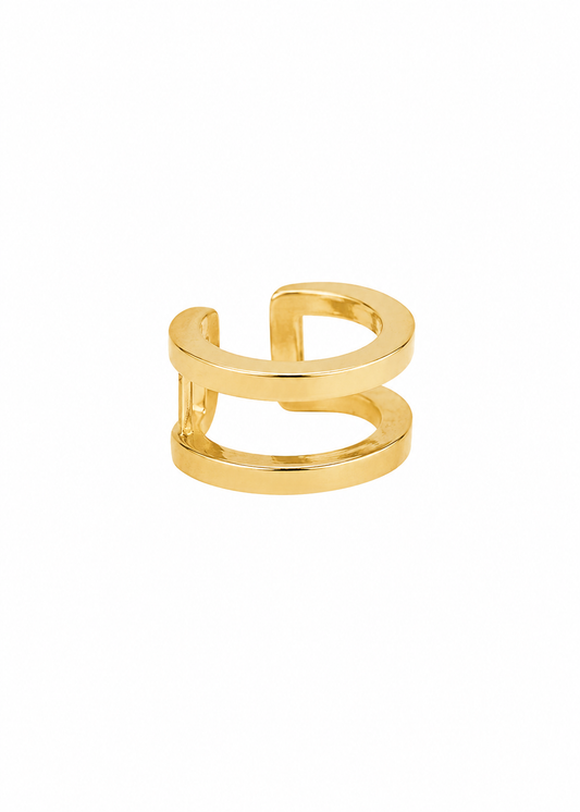 Piercing Fake Dourado Duplo