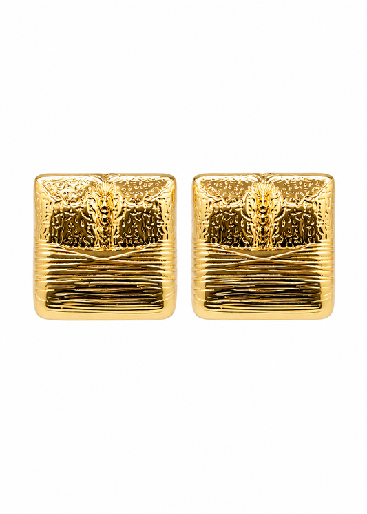 Brinco Dourado Texturizado
