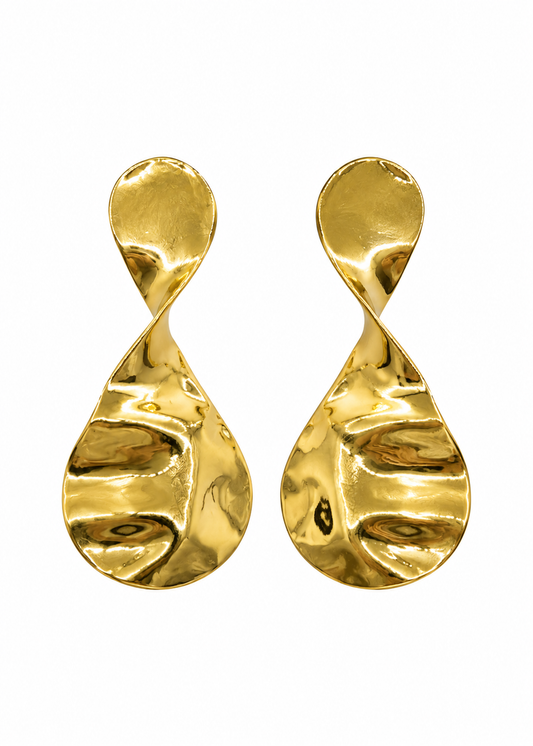 Brinco Gota Escultural Dourado ATACADO