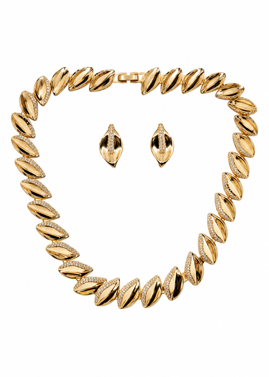 Conjunto Folhas Cravejadas