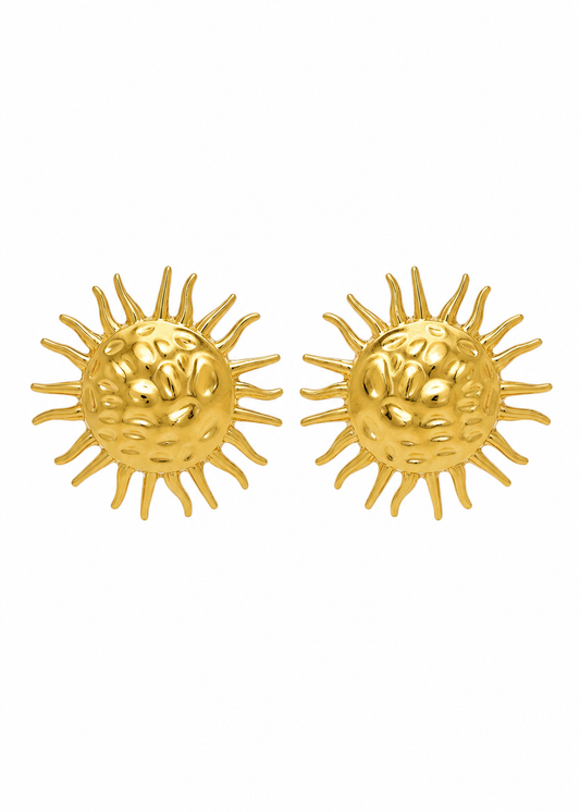 Brinco Sol Circular Martelado