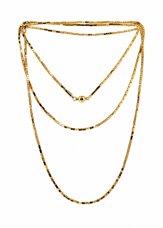 Colar Hematita Gold Pedrinhas Retangulares