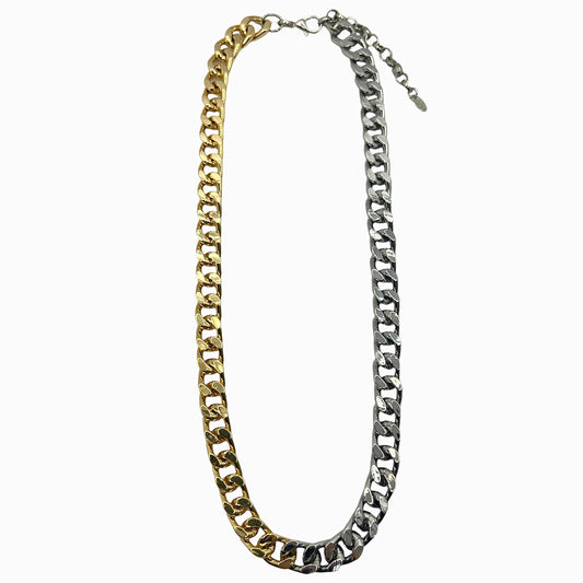 Colar Elos Dourado e Prateado