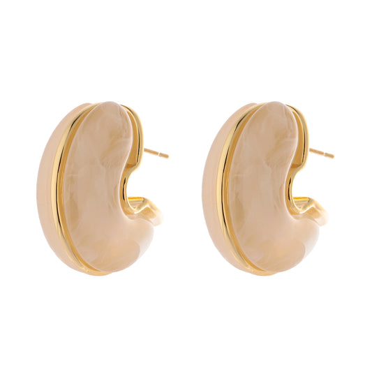 Brinco Argola Colorida Redonda com Linha Centro Dourado