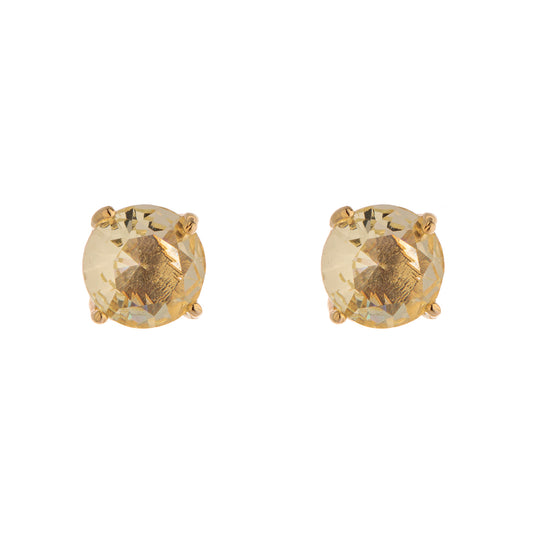 Brinco Ponto de Luz Redondo Amarelo Dourado