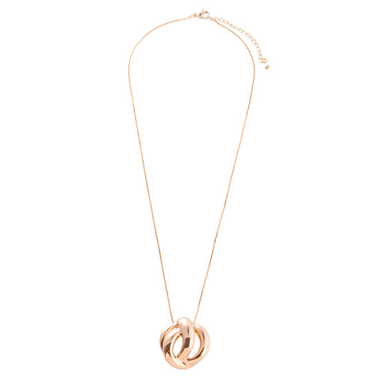Colar Pingente Oval Vazado Dourado/Prateado