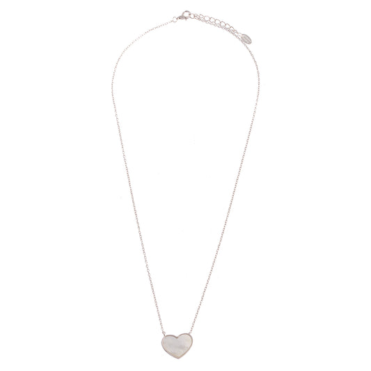 Colar Coração Madrepérola Prata 925