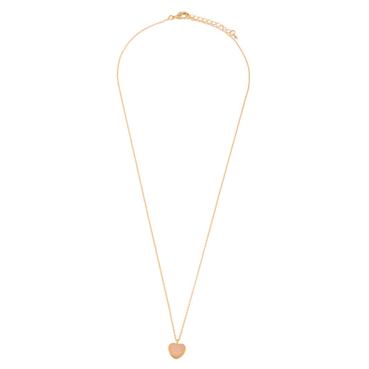 Colar Coração Pedra Natural Dourado