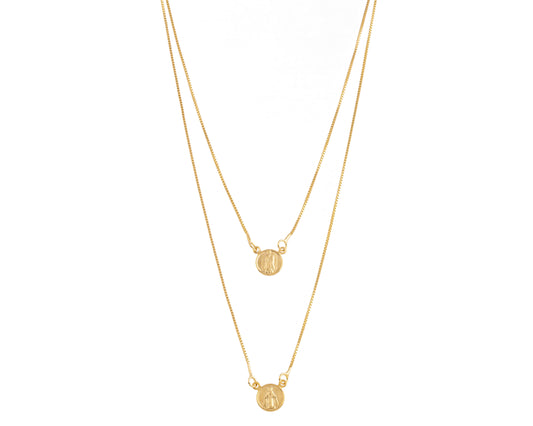 Colar Escapulário Religioso Dourado
