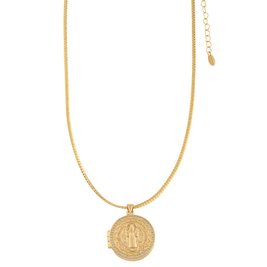 Colar Relicário São Bento Dourado