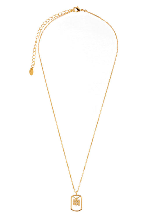 Colar Inicial Letra Cravejado Dourado