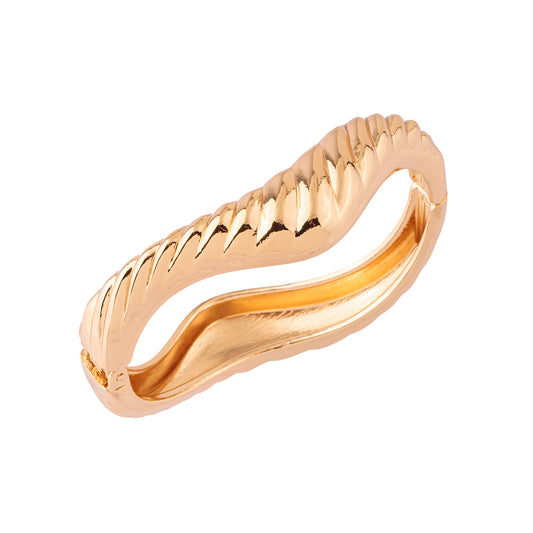 Pulseira Bracelete V Ondas Dourado