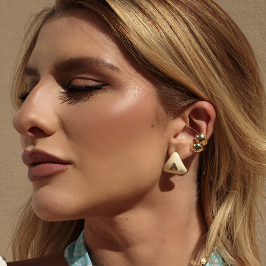 Piercing Gotas Duplas Lisas Dourado Nat Mosca