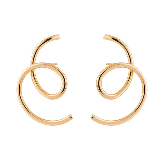 Brinco Enrolado Liso Orgânico Dourado