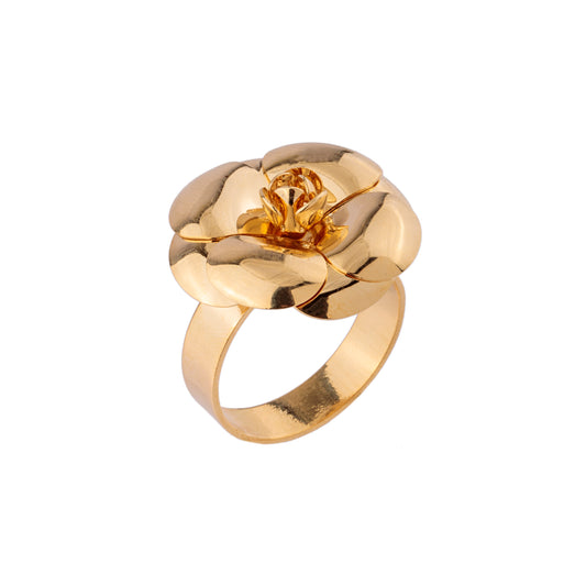 Anel Flor P Dourado