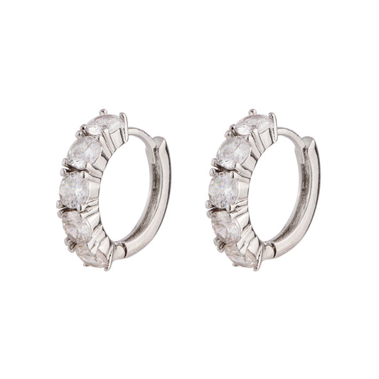 Brinco Argola P Cravejada Prateado