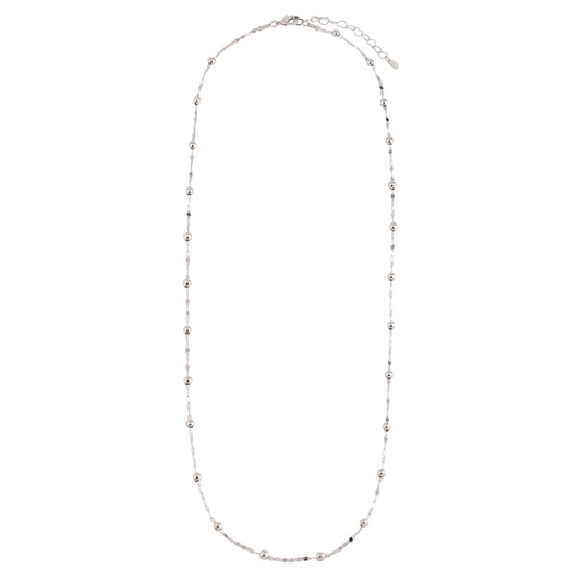 Colar Longo Pistrini com Esferas Prateado