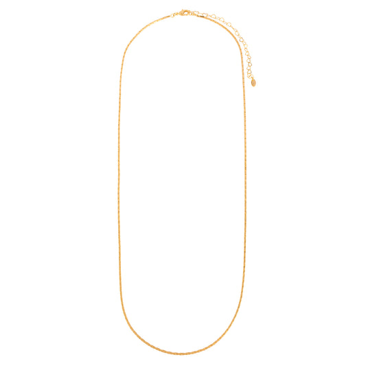 Colar Longo Diamantado Dourado