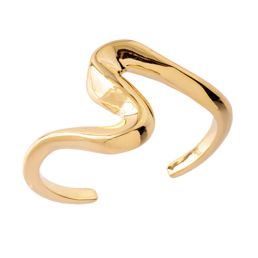 Pulseira Bracelete Onda Dourado