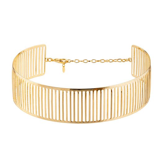 Colar Choker Aro Vazado Dourado