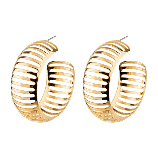 Brinco Maxi Argola Vazada Dourado