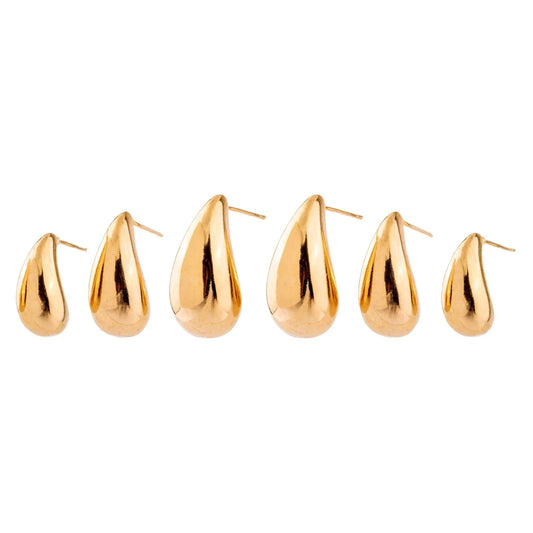 Brinco Trio Gotas Lisas Dourado