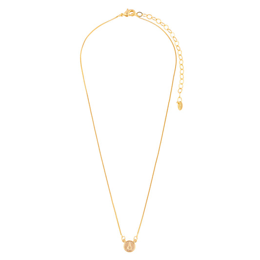 Colar Medalha Redonda Nossa Senhora de Fátima Dourado