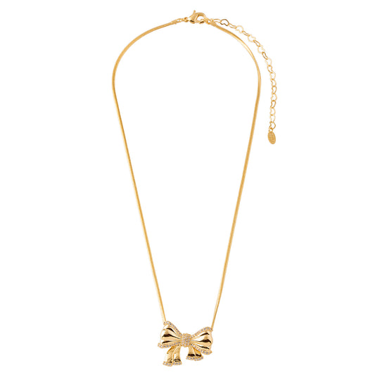 Colar Laço Entorno Cravejado Dourado