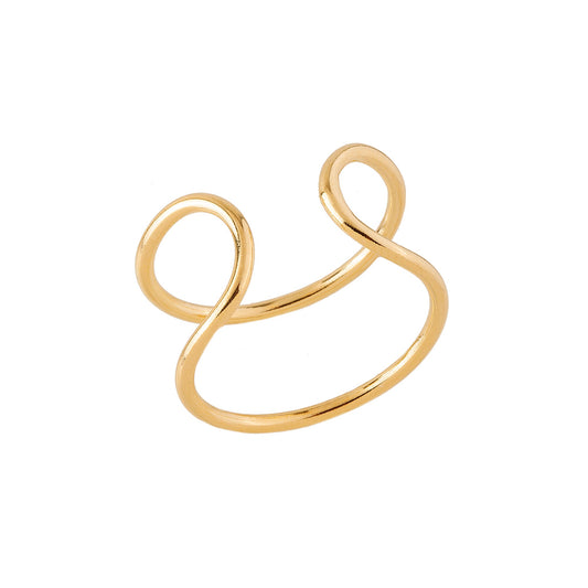 Anel Regulável Duplo Liso Dourado