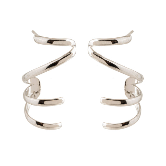 Brinco Ear Cuff Liso Envolvente Prateado