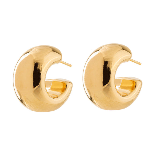 Brinco Argola Tubo Lisa Dourado