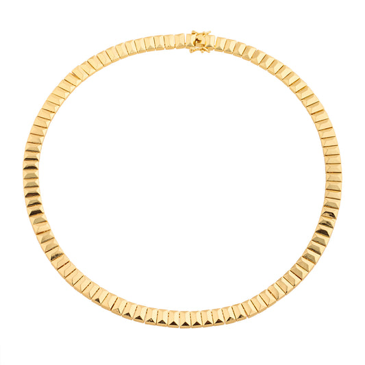 Colar Retângulos Detalhe Alto Dourado/Prateado